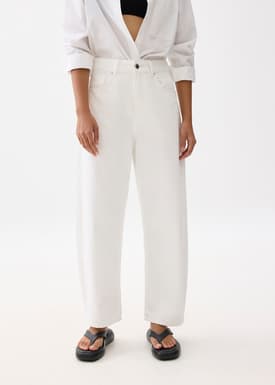 High Waist Denim Barrel Jeans