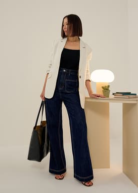 Leggy™ Denim High Waist Flare Sailor Jeans