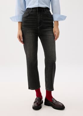 Denim Ankle Length Straight Leg Jeans