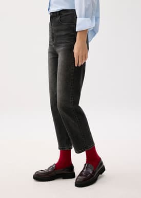 Denim Ankle Length Straight Leg Jeans