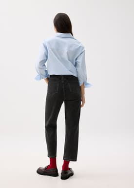 Denim Ankle Length Straight Leg Jeans