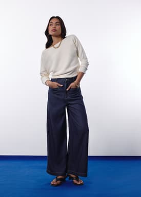 Leggy™ Denim High Waist Wide Leg Jeans