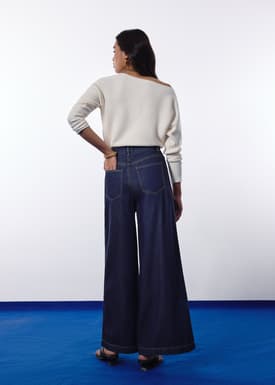 Leggy™ Denim High Waist Wide Leg Jeans