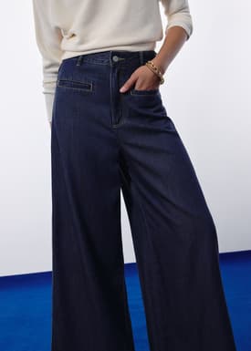Leggy™ Denim High Waist Wide Leg Jeans