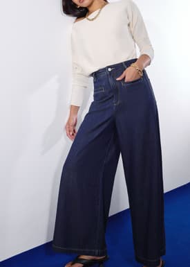 Leggy™ Denim High Waist Wide Leg Jeans