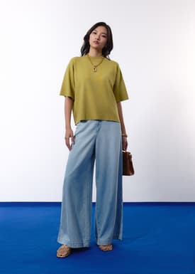 Leggy™ Denim High Waist Wide Leg Jeans