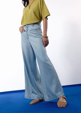 Leggy™ Denim High Waist Wide Leg Jeans