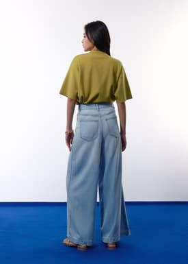 Leggy™ Denim High Waist Wide Leg Jeans