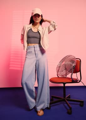 Leggy™ Denim High Waist Wide Leg Jeans