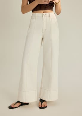 Leggy™ Denim Panelled Wide Leg Jeans