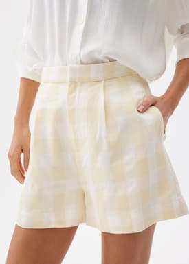 Gingham A-line Shorts