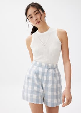 Gingham A-line Shorts