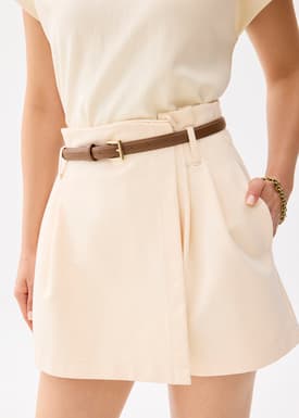 Belted A-line Skort