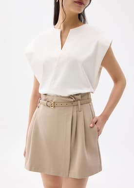 Belted A-line Skort