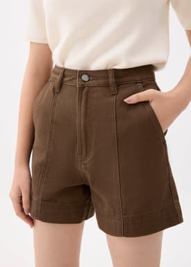 Cotton High Waist A-line Shorts