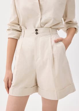 High Waist Tailored Bermuda Shorts