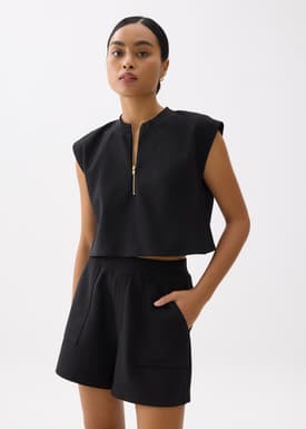 Elastic High Waist A-line Shorts