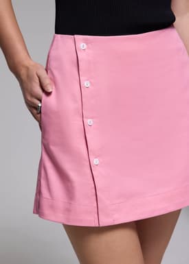 Cotton High Waist A-line Mini Skort