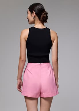 Cotton High Waist A-line Mini Skort