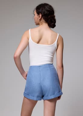 Tweed High Waist A-line Shorts