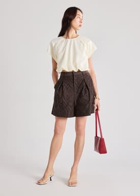 Tailored Bermuda Shorts in Soft Breeze Broderie
