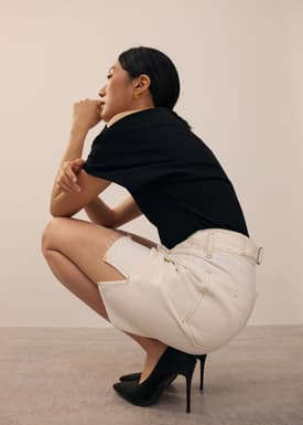 Denim Medium Rise Shorts