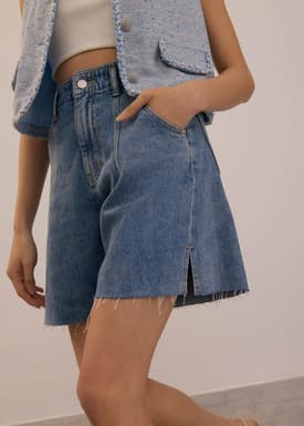 Denim Medium Rise Shorts