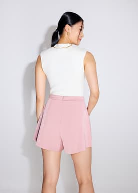 Taffeta High Waist A-Line Shorts