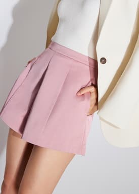 Taffeta High Waist A-Line Shorts