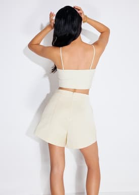 Taffeta High Waist A-Line Shorts