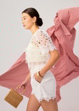 Floral Lace A-line Shorts