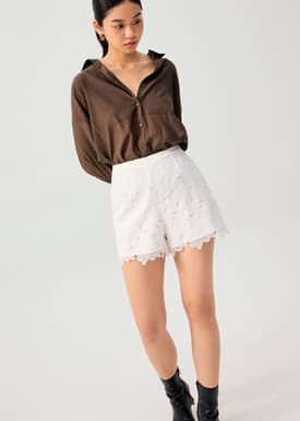 Floral Lace A-line Shorts
