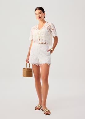 Floral Lace A-line Shorts