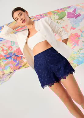Floral Lace A-line Shorts