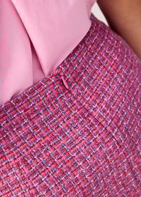 Tweed Frayed Hem A-line Mini Skirt