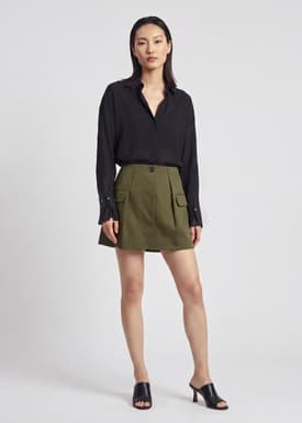 Lyocell Cargo A-line Mini Skort