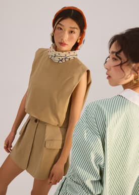 Lyocell Cargo A-line Mini Skort