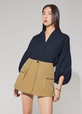 Lyocell Cargo A-line Mini Skort