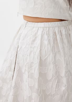 Elastic Jacquard Flare Midaxi Skirt