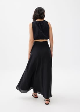 Tie Flare Maxi Skirt