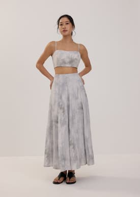 Abstract Flare Midaxi Skirt