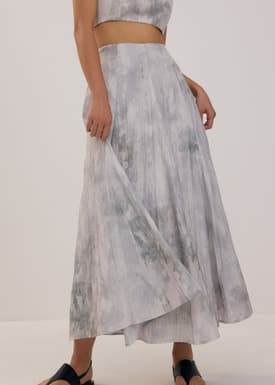 Abstract Flare Midaxi Skirt