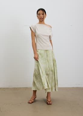 Abstract Flare Midaxi Skirt