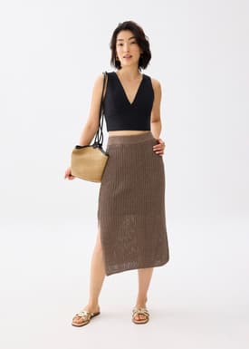 Knit Column Midi Skirt
