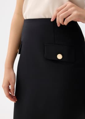 Cotton Pencil Midaxi Skirt