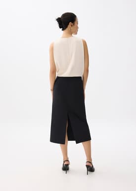 Cotton Pencil Midaxi Skirt