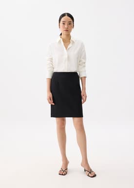 High Waist Column Mini Skirt