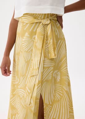 High Waist A-line Wrap Skirt in Kekana