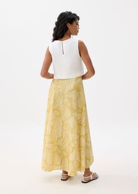 High Waist A-line Wrap Skirt in Kekana