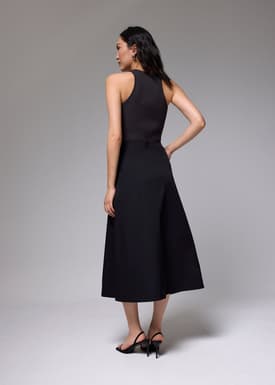 Tie Front Wrap Midi Skirt